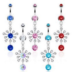 Piercing nombril flocon de neige (D82)