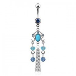Piercing nombril pierre semi-précieuse 30 - Turquoise