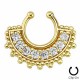 Faux-piercing septum gold-ip zircones et petits ronds (07)