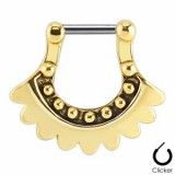 Piercing septum 19 - Vintage bouclier jaune A