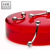 Piercing arcade boules avec zircone OR blanc 14k