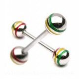 Piercing langue 40 - Acier rasta