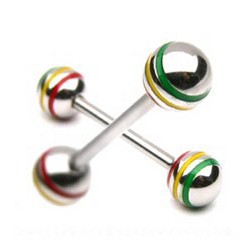 Piercing langue 40 - Acier rasta