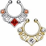 Faux-piercing septum zircone losange (40)