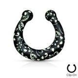 Faux-piercing septum acry noir et blanc (50)