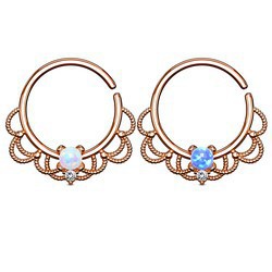 Piercing micro-bcr 154 - PVD rose vintage opale