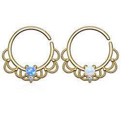 Piercing micro-bcr 155 - Gold-ip vintage opale