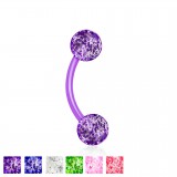 Piercing pour arcade acry 44 - Flexible boule paillettes