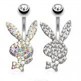 Piercing nombril Playboy 18 - Lapin multistrass