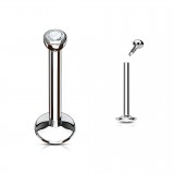 Piercing micro-labret 114 - Strass-in transparent 1mm