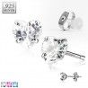 Stud argent 40 - Zircone coeur