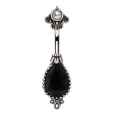 Piercing nombril gem noir up-and-down (D115)