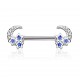 Piercing téton barbell 30 - Etoiles et lunes
