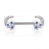 Piercing téton barbell 30 - Etoiles et lunes