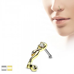 Piercing nez droit 0,8mm 87 - Motif courbe imaginaire