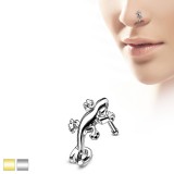 Piercing nez droit 0,8mm 88 - Salamandre courbe