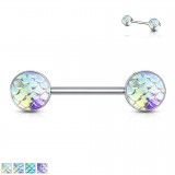 Piercing téton barbell 97 - Style peau de lézard nacrée