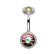 Piercing nombril haut et bas double cercle aurora (D212)