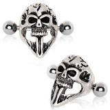 Piercing hélix 05 - Bouclier crâne pointu