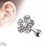 Cartilage hélix, tragus 247 - Fleur multistrass avec perle