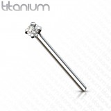 Piercing nez pliable 0.8 ou 1mm 12 - Titane zircone transparent