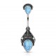 Piercing nombril pierre semi-précieuse 37 - Haut et bas turquoise