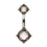 Piercing nombril gems auroras haut et bas (D08)