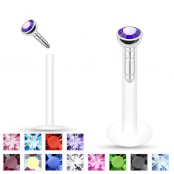 Piercing micro-labret PTFE 02 - Strass in