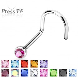Piercing nez courbé 0.8mm 10 - Strass