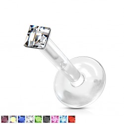 Piercing micro-labret PTFE 18 - Strass losange