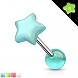 Piercing de langue UV 96 - Fluo étoile