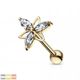 Cartilage hélix, tragus 197 - PVD Papillon cristal