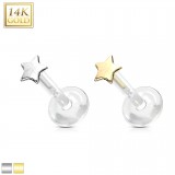 Piercing micro-labret PTFE OR-14k étoile