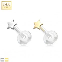 Piercing micro-labret PTFE OR-14k étoile