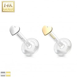 Piercing micro-labret PTFE OR-14k coeur
