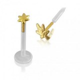 Piercing micro-labret PTFE OR-14k cannabis