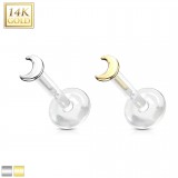 Piercing micro-labret PTFE OR-14k lune