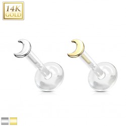 Piercing micro-labret PTFE OR-14k lune