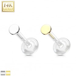Piercing micro-labret PTFE OR-14k cercle plat
