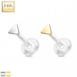 Piercing micro-labret PTFE OR-14k triangle