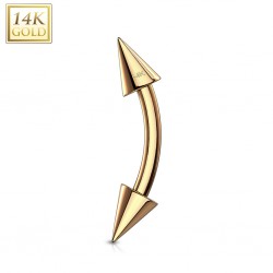 Piercing arcade pointes OR jaune 14K