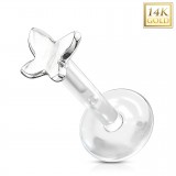 Piercing micro-labret PTFE OR-14k triangle