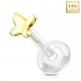 Piercing micro-labret PTFE OR-14k triangle