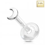 Piercing micro-labret PTFE OR-14k lune