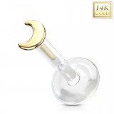 Piercing micro-labret PTFE OR-14k lune