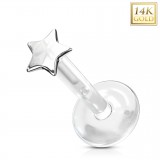 Piercing micro-labret PTFE OR-14k étoile