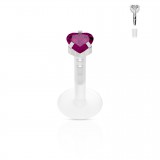 Piercing micro-labret PTFE 22 - Cristal coeur