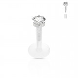 Piercing micro-labret PTFE 22 - Cristal coeur