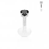 Piercing micro-labret PTFE 22 - Cristal coeur
