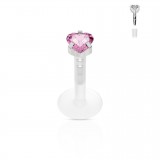 Piercing micro-labret PTFE 22 - Cristal coeur